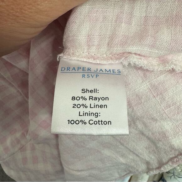 Draper James Pink & White Peplum Top Size Medium - Picture 5 of 6